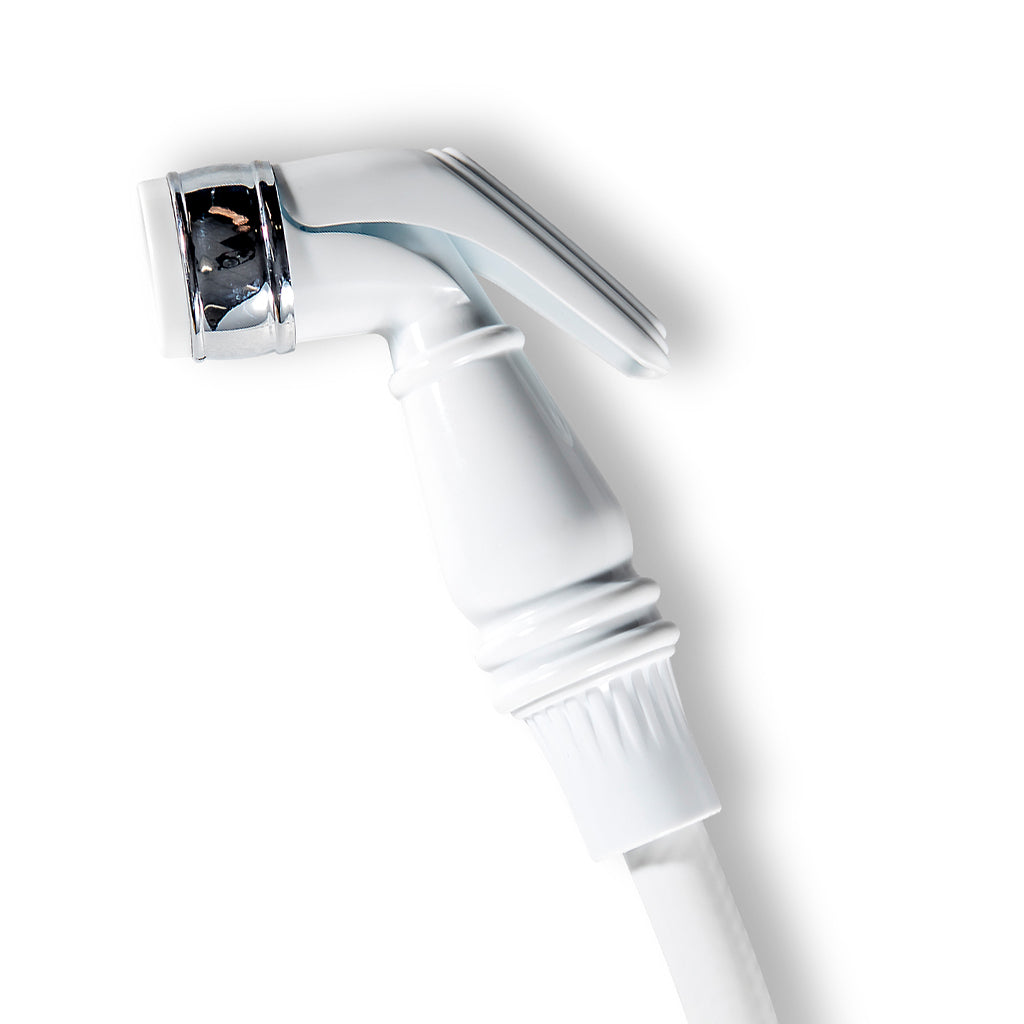 Bidet Spray White Colonial with Chrome Band